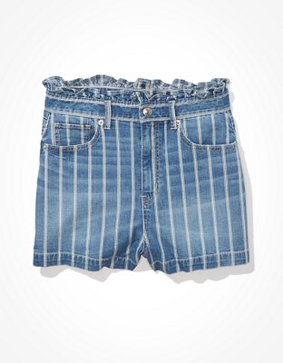 AE Highest Waist Striped Denim Mom Shorts