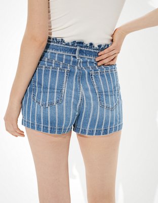 AE Highest Waist Striped Denim Mom Shorts