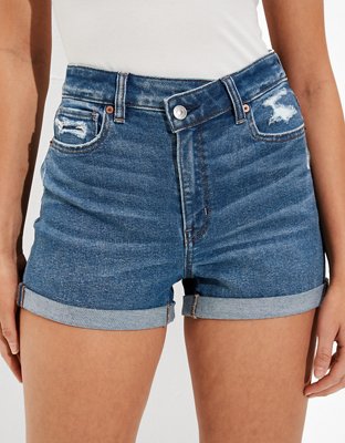 AE Stretch Crossover Denim Mom Shorts