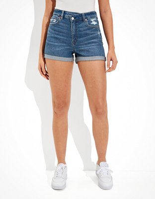 AE Stretch Crossover Denim Mom Shorts