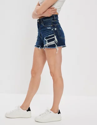 AE Strigid Denim Mom Shorts