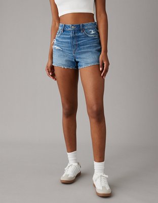 AE Strigid Ripped Denim Mom Short