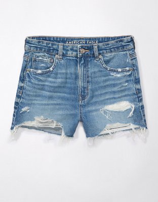 AE Strigid Denim Mom Shorts