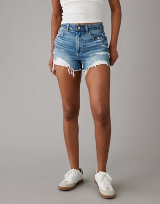 Ripped mom store jean shorts