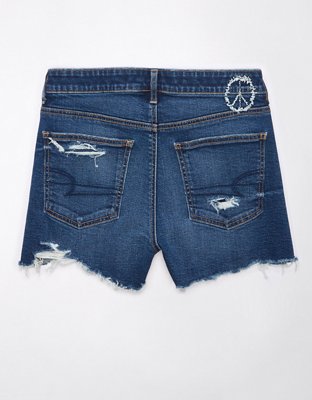 AE Denim Mom Short Stretch con Rasgados