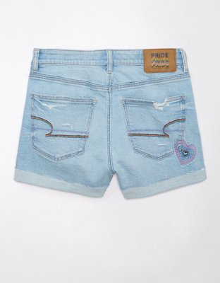 AE Pride Stretch Mom Ripped Denim Short