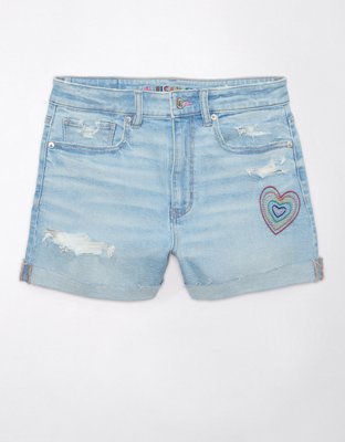 AE Pride Stretch Mom Ripped Denim Short