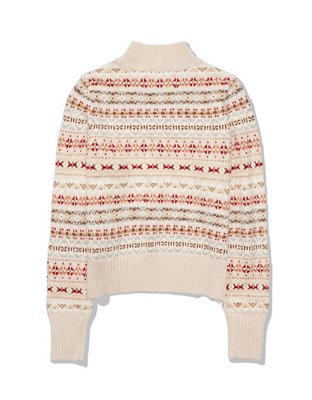 AE Oversized Fairisle Mock Neck Sweater