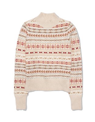 AE Suéter extragrande con cuello alto y motivo Fair Isle