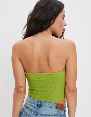 AE Cropped Sweater Knit Twist Tube Top