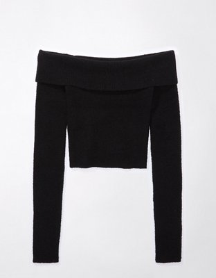 AE Off-the-Shoulder Cropped Sweater