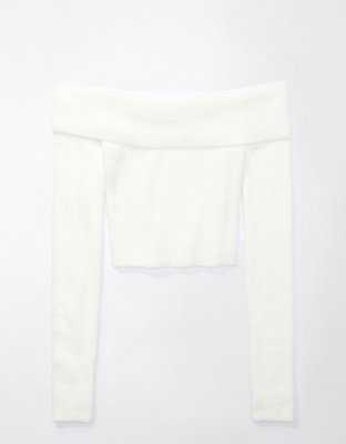 AE Off-the-Shoulder Cropped Sweater
