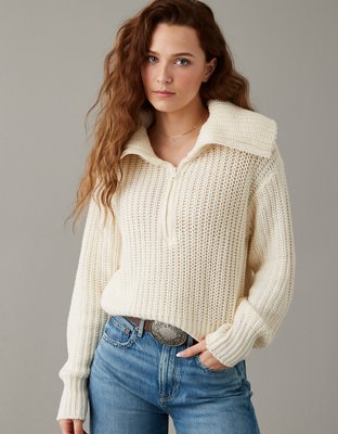 Aerie Late Night Quarter Zip Sweater