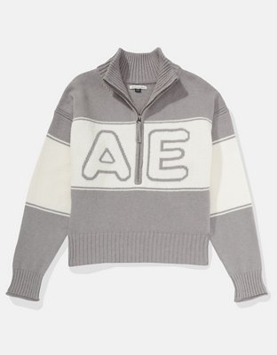AE Logo Quarter-Zip Sweater