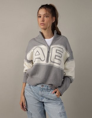 AE Logo Quarter-Zip Sweater