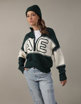 AE Logo Quarter-Zip Sweater
