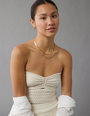 AE Cinch Front Crochet Tube Top