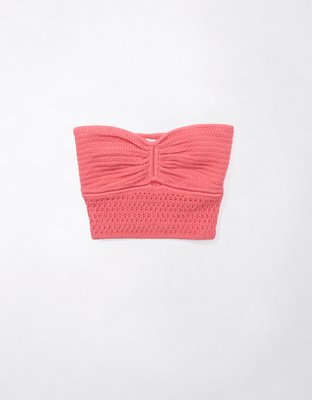 Женские топы American Eagle AE Cinch Front Crochet Tube Top — фото 5