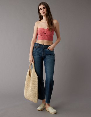 Женские топы American Eagle AE Cinch Front Crochet Tube Top — фото 2