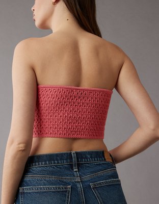 Женские топы American Eagle AE Cinch Front Crochet Tube Top — фото 4