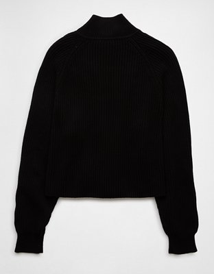 Женские свитеры American Eagle AE Cropped Mock Neck Quarter-Zip Sweater — фото 4