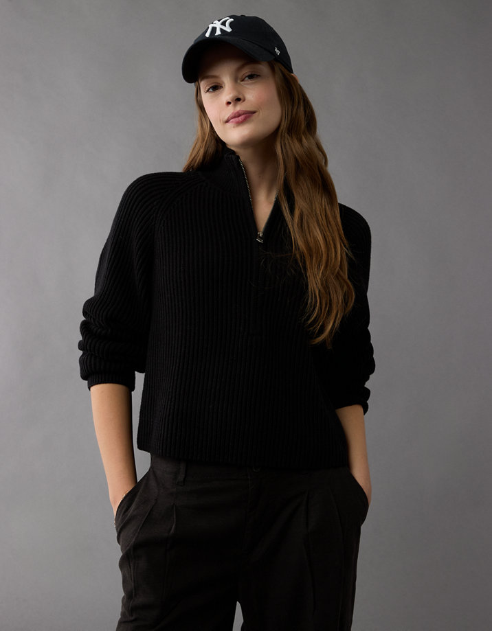AE Cropped Mock Neck Quarter-Zip Sweater AE Cropped Mock Neck Quarter-Zip Sweater