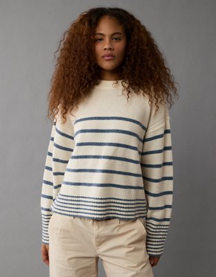 AE Whoa So Soft Striped Crew Neck Sweater