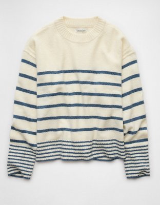 AE Whoa So Soft Striped Crew Neck Sweater