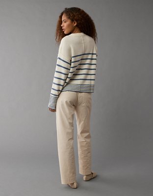 AE Whoa So Soft Striped Crew Neck Sweater