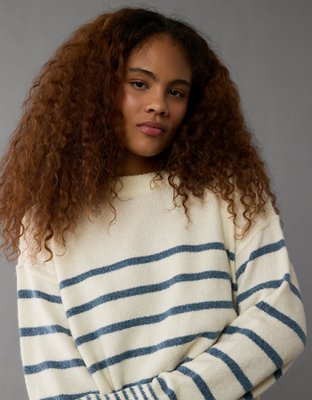 AE Whoa So Soft Striped Crew Neck Sweater