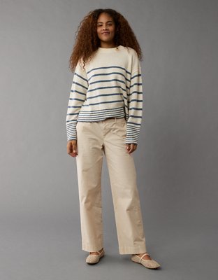 AE Whoa So Soft Striped Crew Neck Sweater