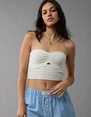 AE Cinch Front Crochet Tube Top