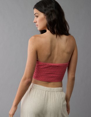 AE Cinch Front Crochet Tube Top