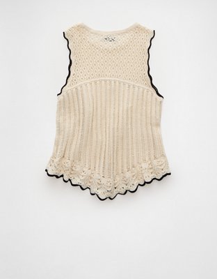 AE Mixed Stitch Sweater Tank Top