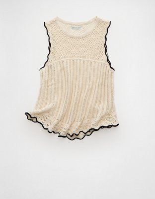 AE Mixed Stitch Sweater Tank Top