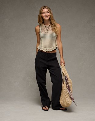 AE Mixed Stitch Sweater Tank Top