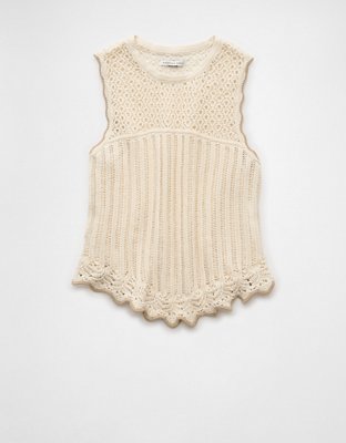 AE Mixed Stitch Sweater Tank Top