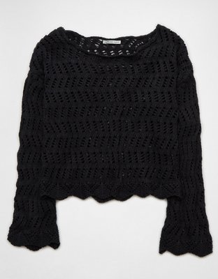 Женские свитеры American Eagle AE Boat Neck Bell Sleeve Crochet Sweater — фото 3