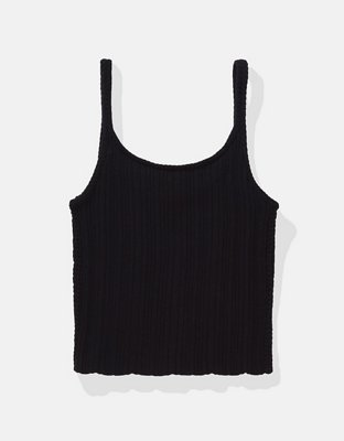 AE Camiseta cropped sin mangas al crochet