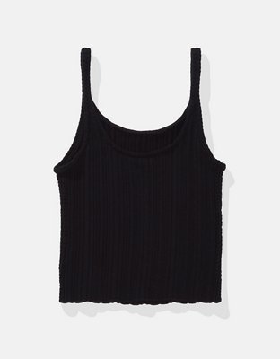 AE Camiseta cropped sin mangas al crochet