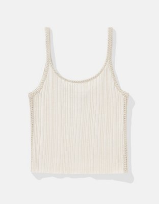 AE Cropped Crochet Tank Top