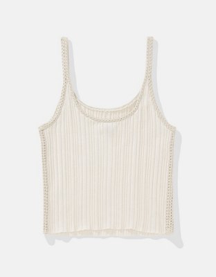 AE Cropped Crochet Tank Top