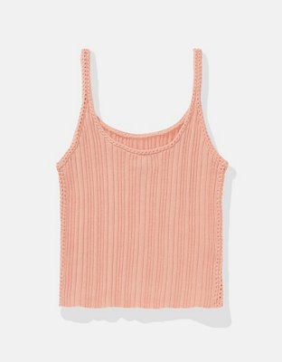 AE Cropped Crochet Tank Top