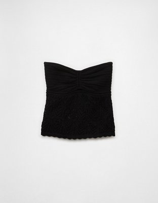 AE Cropped Crochet Tube Top
