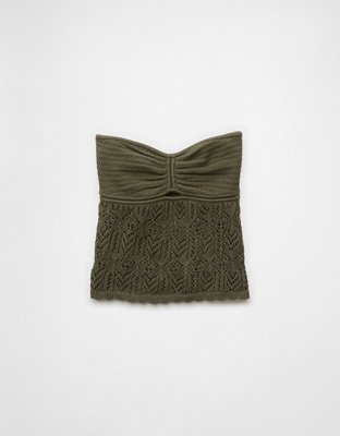 AE Cropped Crochet Tube Top