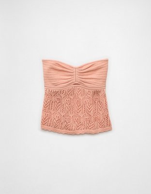 AE Cropped Crochet Tube Top