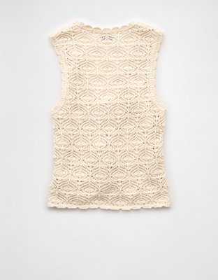 AE Tie Front Crochet Vest