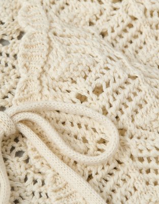 AE Tie Front Crochet Vest