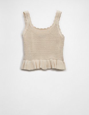 AE Crochet Peplum Tank Top