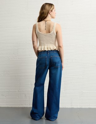 AE Crochet Peplum Tank Top